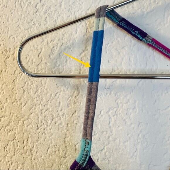 Ivivva mixed stripe Y back sports bra gray fuchsia aqua purple - Picture 8 of 8